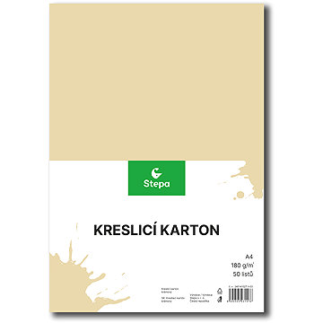 STEPA kreslicí karton A4 50 listů 180g/m2, krémový