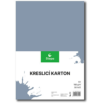 STEPA kreslicí karton A4 50 listů 180g/m2, šedý