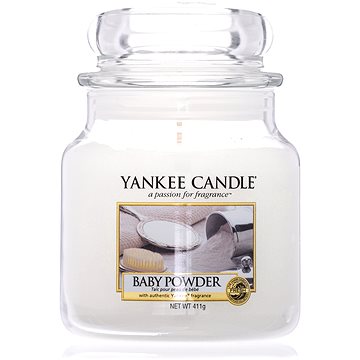 YANKEE CANDLE Classic Baby Powder, közepes méretű, 411 gramm