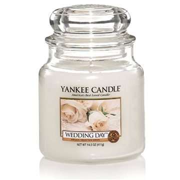 YANKEE CANDLE Classic Wedding Day, közepes méretű, 411 gramm