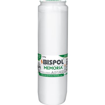 BISPOL Temetői gyertya Memoria, fehér 108 h