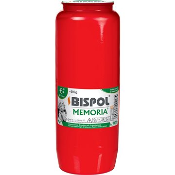 BISPOL Temetői gyertya Memoria, piros 144 h