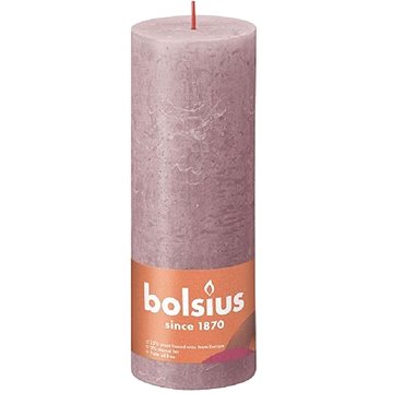 BOLSIUS rusztikus oszlop, púderrózsaszín 190 × 68 mm