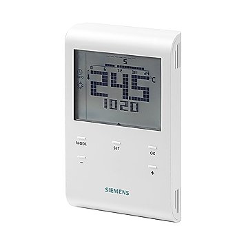 Siemens RDE100.1, programozható digitális helyiségtermosztát, vezetékes