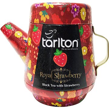 TARLTON Tea Pot Royal Strawberry Black Tea 100 g, fémdobozban