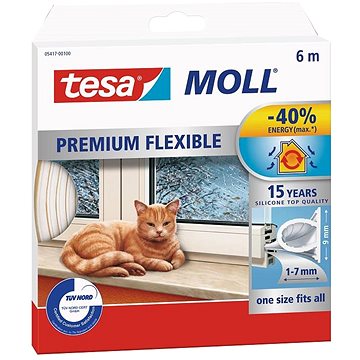 tesamoll Szilikon öntapadó tömítés, 6 m, fehér