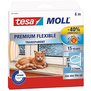 tesamoll Szilikon öntapadó tömítés, 6 m, áttetsző