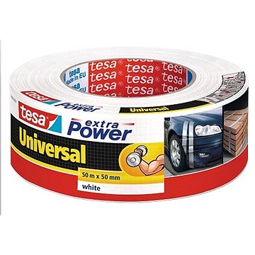 TESA Extra Power Universal, textil, fehér, 50 m, 50 mm