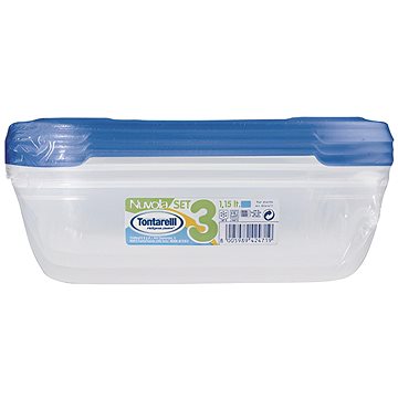 Tontarelli Nuvola Ételtároló doboz szett, 3× 1,15 l, kék