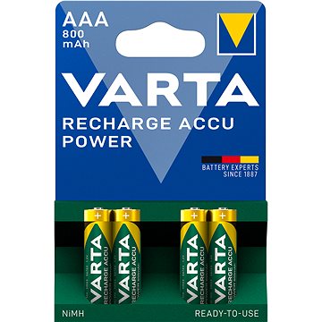 VARTA Recharge Accu Power Tölthető elem AAA 800 mAh R2U 4 db