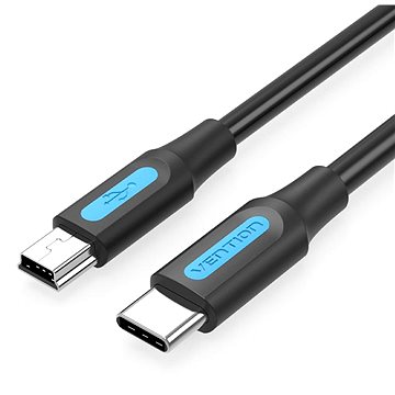 Vention USB-C 2.0 to Mini USB 2A Cable 2 m Black - Adatkábel