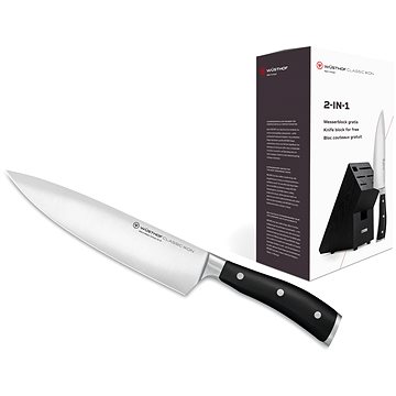 Wüsthof CLASSIC IKON konyhakés 20 cm, 5 késes blokkkal, fekete színű
