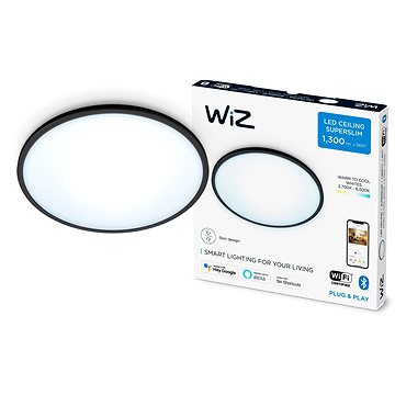 WiZ Tunable White SuperSlim mennyezeti lámpa 14 W, fekete