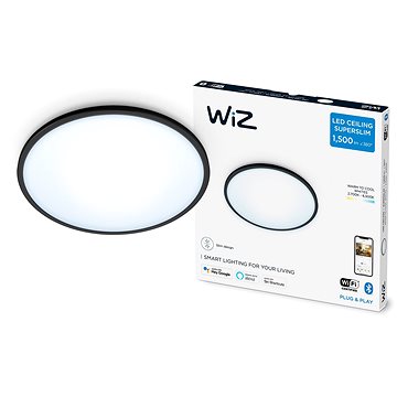 WiZ Tunable White SuperSlim mennyezeti lámpa 16W fekete