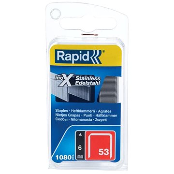 Rapid Tűzőkapocs, 53 / 6 mm, 1080 db, rozsdamentes acél, bliszterben