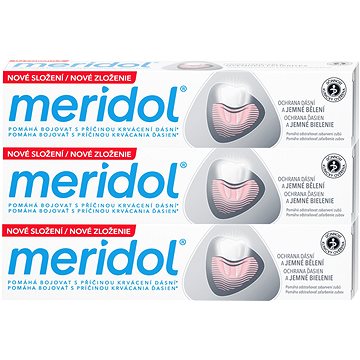 MERIDOL Gum Protection & Gentle White fogkrém ínyvédelemre és finom fehérítésre 3 × 75 ml