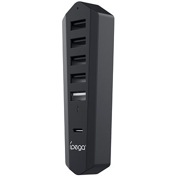 iPega P5S003 PS5 Slim/PS5 Pro USB/USB-C hub, fekete