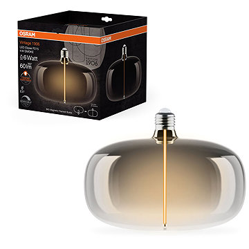 OSRAM LED izzó, füstös, E27, 4 W, VINTAGE ELIPSE, meleg fehér