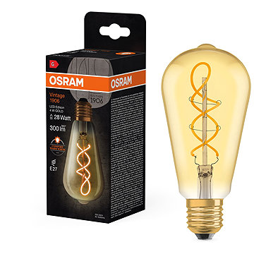 OSRAM LED izzó, E27, 4 W, VINTAGE, meleg fehér