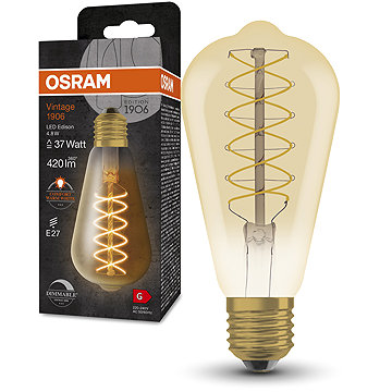 OSRAM Dimmelhető LED izzó, VINTAGE, E27, 4,8 W, EDISON, meleg fehér
