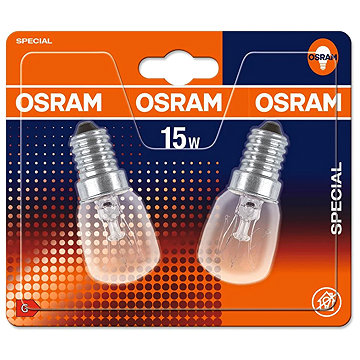 OSRAM SPC.T26/57 Átlátszó sütőizzó, E14, 15 W, 300°C, 2 db