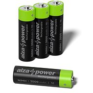 AlzaPower Rechargeable HR6 (AA) 2500 mAh 4 db öko csomagolásban - Tölthető elem