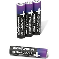 AlzaPower Rechargeable HR03 (AAA) 1000 mAh 4 darab környezetbarát dobozban - Tölthető elem
