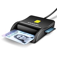 AXAGON CRE-SM3SD Smart card / ID card & SD/microSD/SIM card FlatReader, USB-A 1.3m cable - Elektronikus személyi igazolvány olvasó