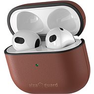 AlzaGuard Genuine Leather Case AirPods 2021 fülhallgatóhoz, barna - Fülhallgató tok