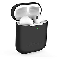 AlzaGuard Skinny Silicone Case az Airpods 1. és 2. generációjához, fekete - Fülhallgató tok