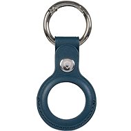 AirTag kulcstartó AlzaGuard Leather Keychain Airtaghez - kék - AirTag klíčenka