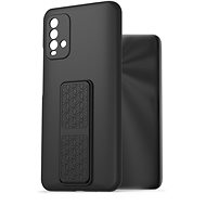 Telefon hátlap AlzaGuard Liquid Silicone Case with Stand - Xiaomi Redmi 9T fekete