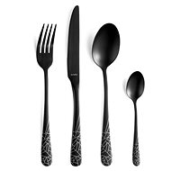 AMEFA evőeszköz készlet AUSTIN 16db FROSTLINESLASER DECO BLACK - Evőeszközkészlet