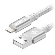 Adatkábel AlzaPower AluCore Lightning MFi 2m, ezüst - Datový kabel
