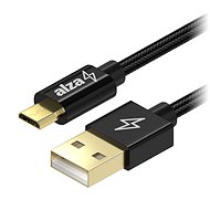 Adatkábel AlzaPower AluCore Micro USB 1m, fekete - Datový kabel