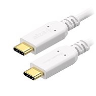 Adatkábel AlzaPower Core USB-C / USB-C 2.0, 5A, 100W, 0.15m fehér - Datový kabel