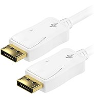 Videokábel AlzaPower DisplayPort-ról (M) DisplayPort-ra (M) csatlakozókábel, 3 m, fehér
