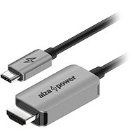 AlzaPower Alucore USB-C (M) - HDMI 2.1 8K 60Hz (M) 3m ezüst - Videokábel