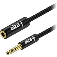 Audio kábel AlzaPower AluCore Audio 3,5 mm Jack (M) to 3,5 mm Jack (F) 1 m fekete - Audio kabel