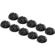 AlzaPower Small Cable Clips 10 pcs fekete - Kábelrendező