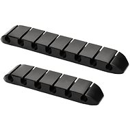 Kábelrendező AlzaPower Long Cable Clips 2 pcs fekete - Organizér kabelů