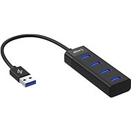 USB Hub AlzaPower Core USB-A (M) - 4× USB-A (F) fekete