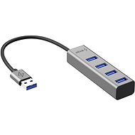 USB Hub AlzaPower AluCore USB-A (M) - 4× USB-A (F) asztroszürke