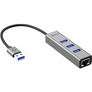 AlzaPower AluCore USB-A (M) - 3× USB-A (F) LAN-nal asztroszürke - USB Hub