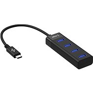 USB Hub AlzaPower Core USB-C (M) - 4× USB-A (F) fekete