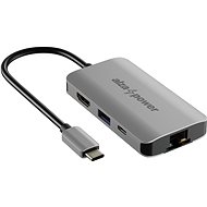 Dokkoló állomás AlzaPower fém USB-C dokkolóállomás 4in1 űrszürke - Dokovací stanice