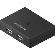 Kapcsoló AlzaPower USB 2.0 2 In 2 Out KVM Switch Selector fekete - Přepínač