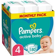 PAMPERS Active Baby 4-es méret, havi csomag 180 db - Eldobható pelenka