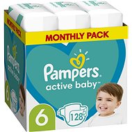 PAMPERS Active Baby 6-os méret, Monthly Pack 128 db - Eldobható pelenka