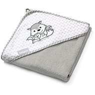 BabyOno bambusz törülköző kapucnival 100 × 100 cm - szürke - Gyerek fürdőlepedő
